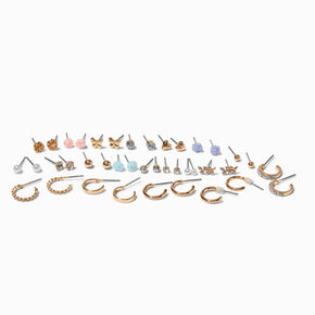 Boucles d&#39;oreilles vari&eacute;es papillons et roses - Lot de 20,