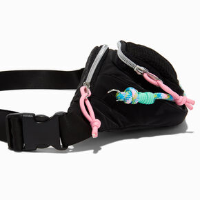 Black Nylon Cord Belt Bag,