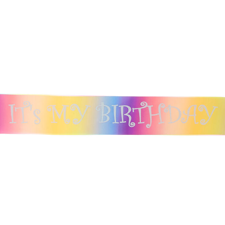 &Eacute;charpe &laquo;&nbsp;C&#39;est mon anniversaire&nbsp;&raquo; arc-en-ciel,