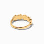 Pink Enameled Hearts Gold-tone Adjustable Ring,