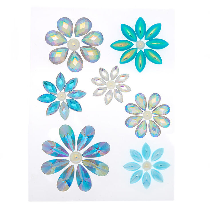 Iridescent Flower Skin Gems - Blue,