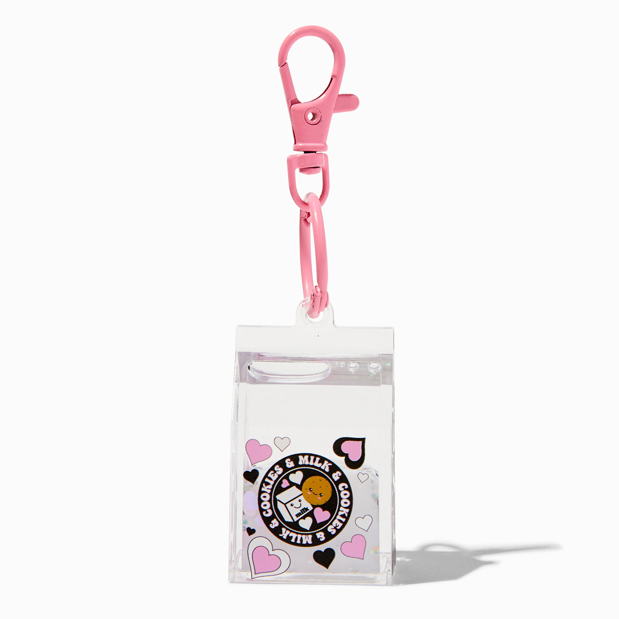 View Claires Milk Cookies Carton WaterFilled Glitter Keyring information
