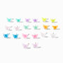 Neon Glow in the Dark Butterfly Stud Earrings - 10 Pack,