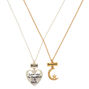 Mother &amp; Daughter Moon &amp; Star Pendant Necklaces,