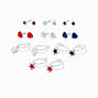 Stars &amp; Stripes Patriotic Earring Set - 9 Pack,