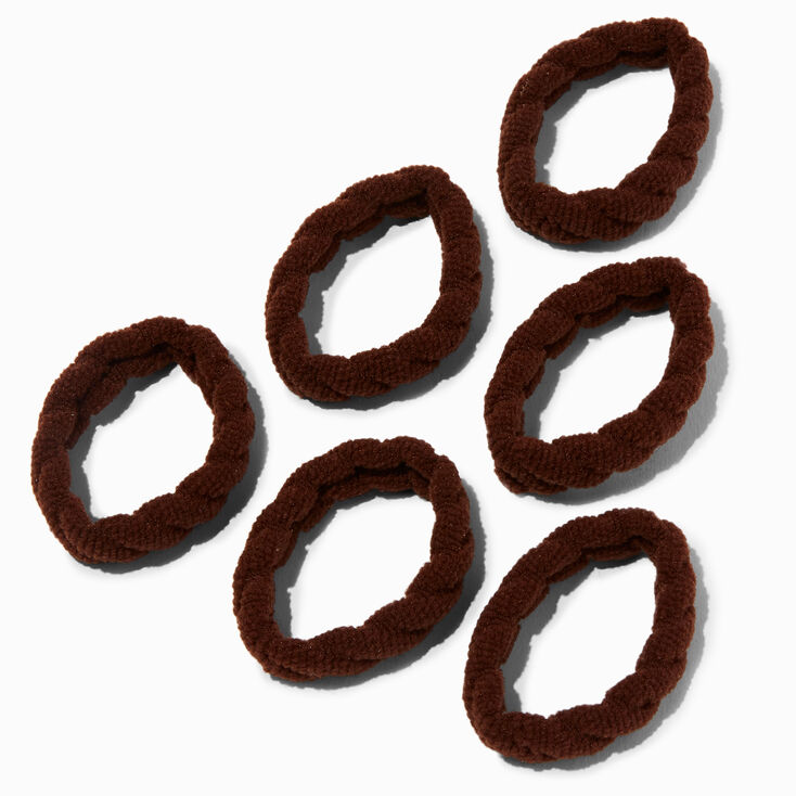 Brown Swizzle Hair Ties - 6 Pack ,
