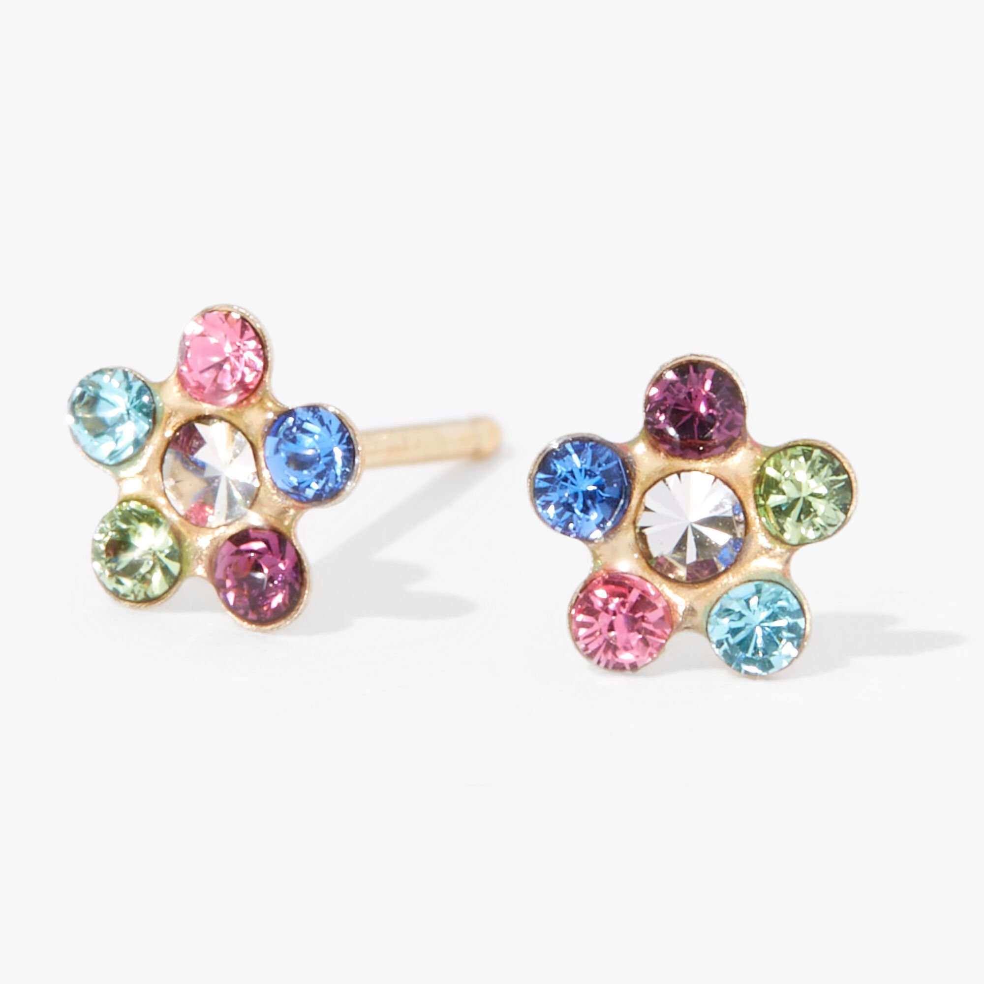 Claire's rainbow 2025 flower earrings
