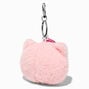 Fuzzy Pink Cat Plush Keychain,