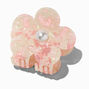 Pink Pearlized Flower Medium Hair Claw,