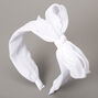 Chiffon Knotted Bow Headband - White,