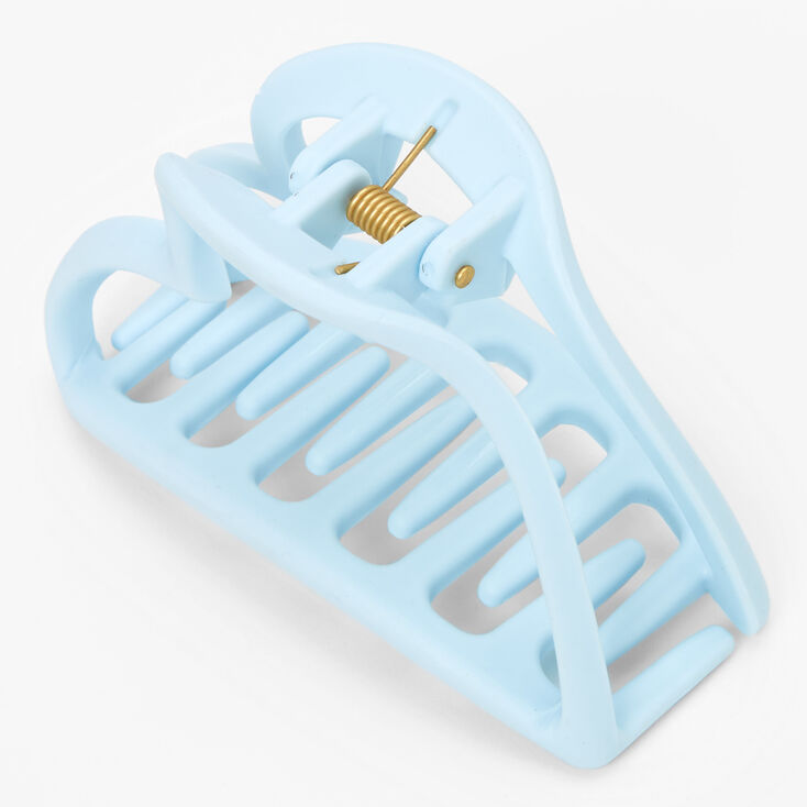 Medium Outline Heart Hair Claw - Light Blue,