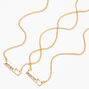 Mother Daughter Gold Bar with Heart Cut Out Pendant Necklaces,