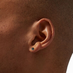 14kt Yellow Gold 3mm Black Cubic Zirconia Studs Ear Piercing Kit with Ear Care Solution,