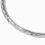 Silver-tone Textured Rigid Choker Necklace,