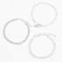 Silver Crystal Toggle &amp; Chain Bracelets - 3 Pack,