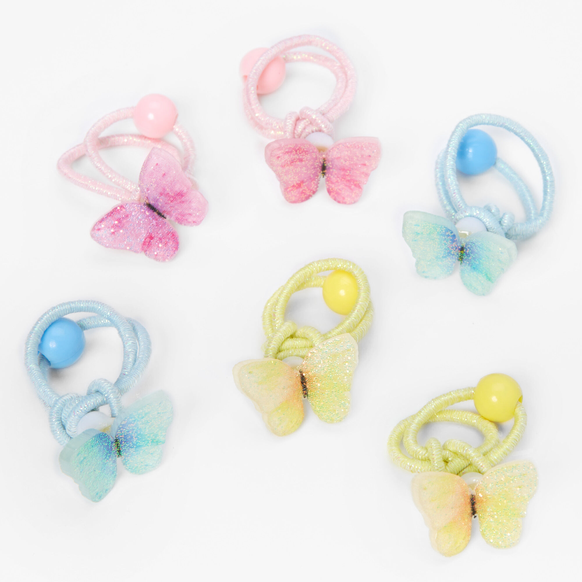 View Claires Club Pastel Butterfly Hair Ties 6 Pack information