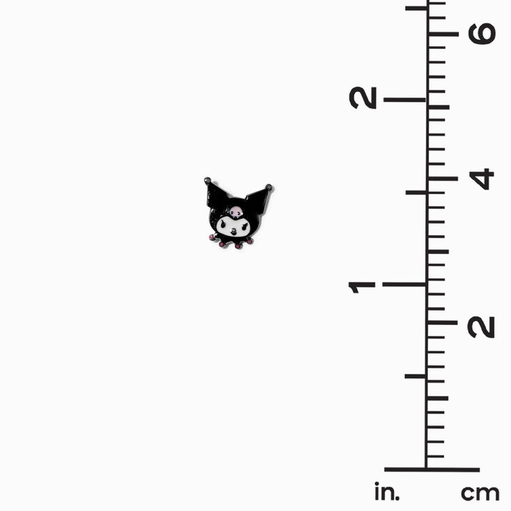 Sterling Silver Kuromi&trade; Enamel Stud Earrings,