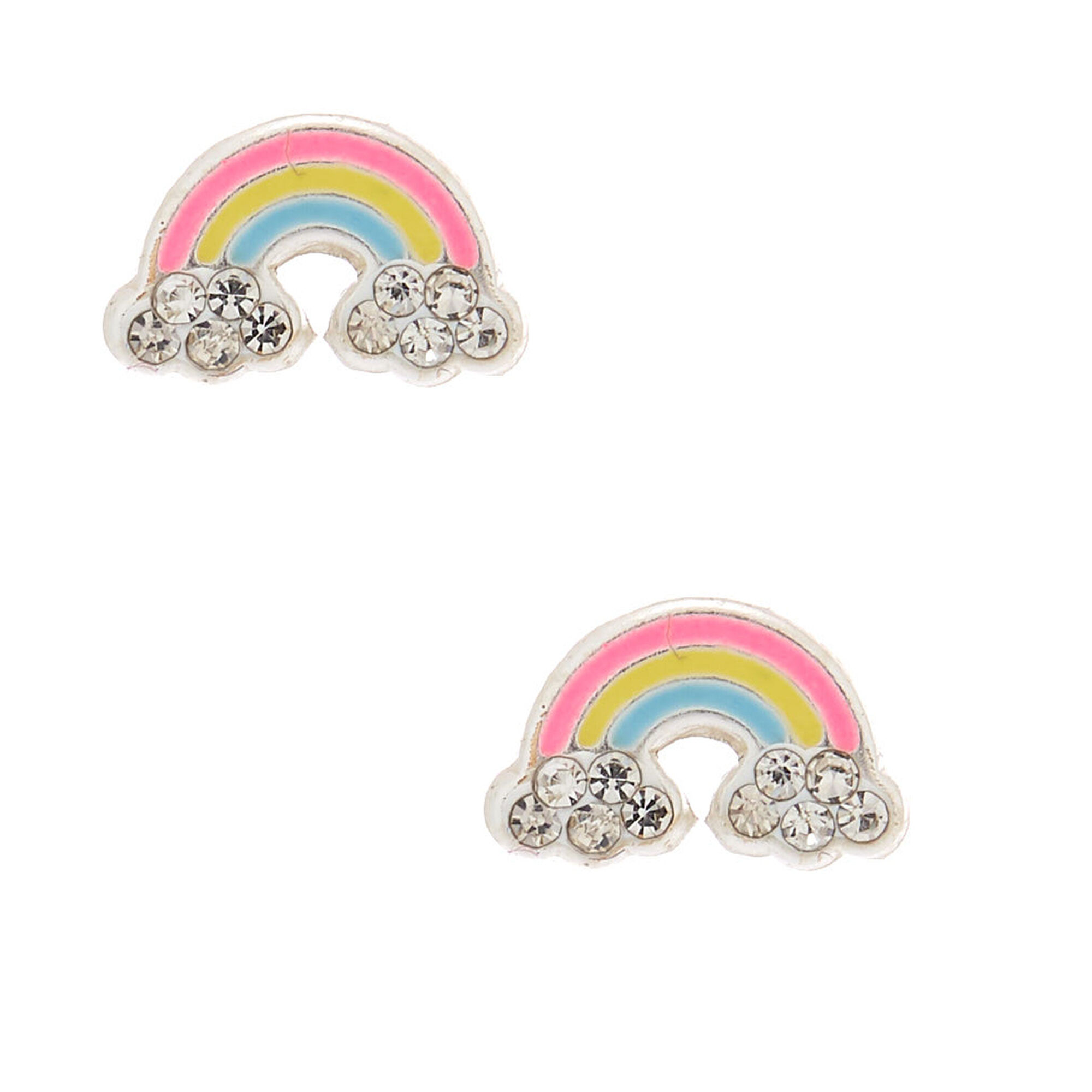 Only 230.00 usd for Rainbow Crystal Mini CC Logo Stud Earrings Online at  the Shop