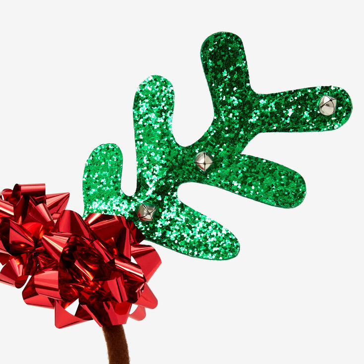 Serre-t&ecirc;te bois de renne scintillant de No&euml;l,