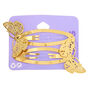 Gold Butterfly Jumbo Snap Hair Clips - 2 Pack,