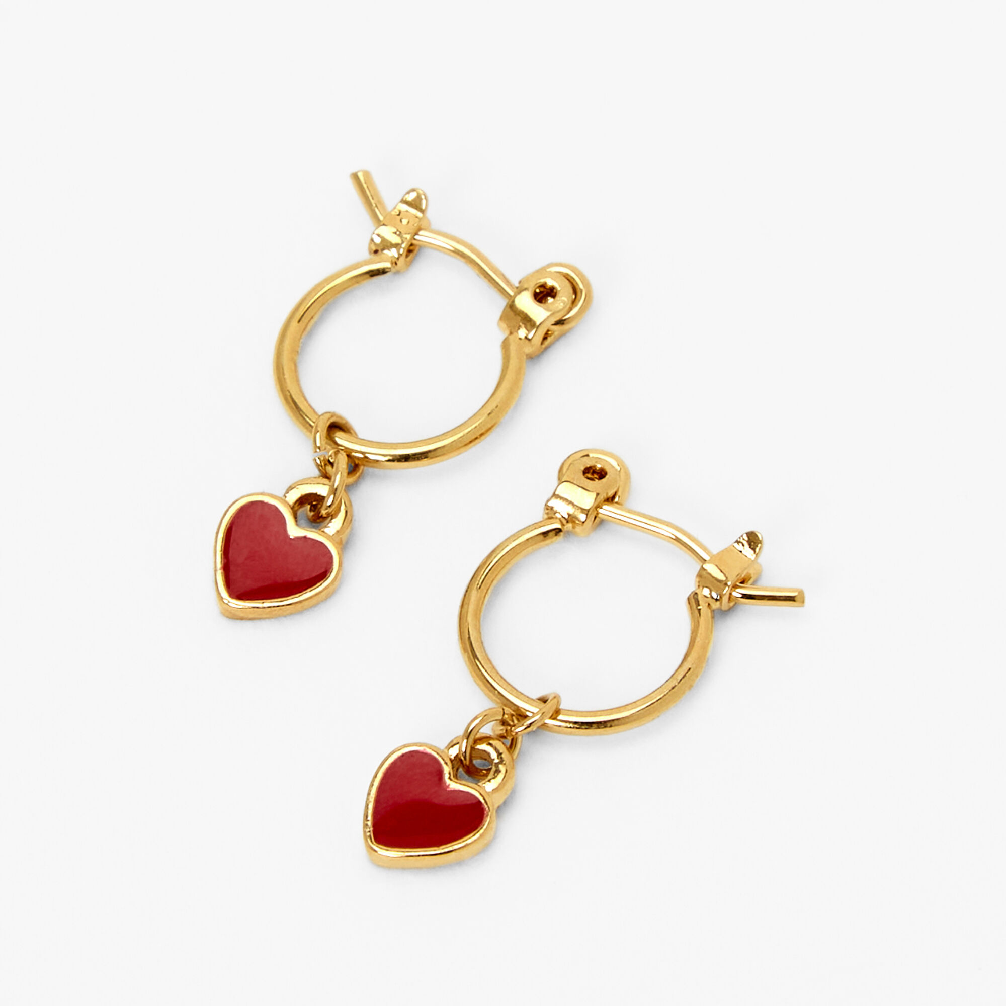 Claire's heart hotsell hoop earrings