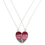 Best Friends Glitter Ombre Heart Pendant Necklaces - Pink, 2 Pack,
