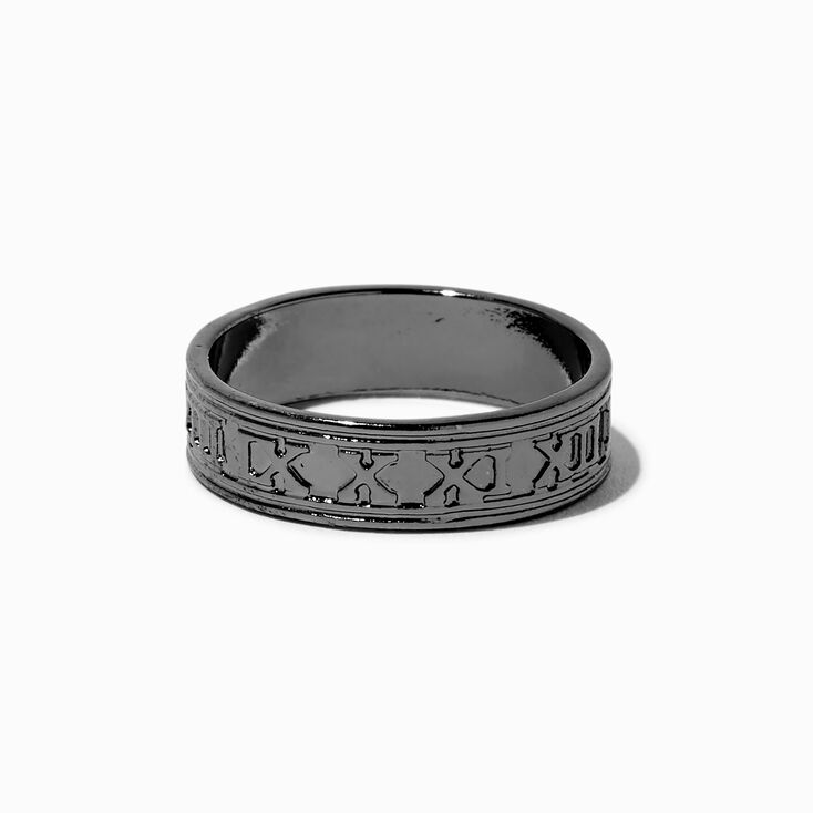 Hematite Roman Numeral Ring,