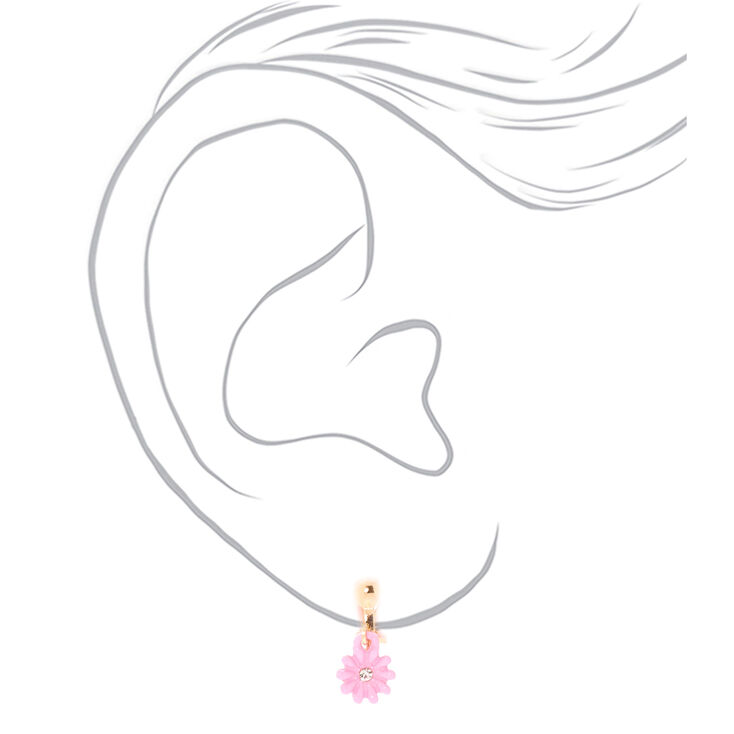 Lot de 3 paires de boucles d&#39;oreille &agrave; clip motif lapin sauteur couleur dor&eacute;,