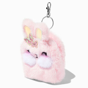 Pink Bunny Plush Mini Backpack Keychain,