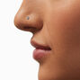 20G Silver-tone Stainless Steel Cubic Zirconia Threadless Nose Stud,