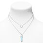 Blue Mystical Gem &amp; Sunburst Silver Multi Strand Necklace,