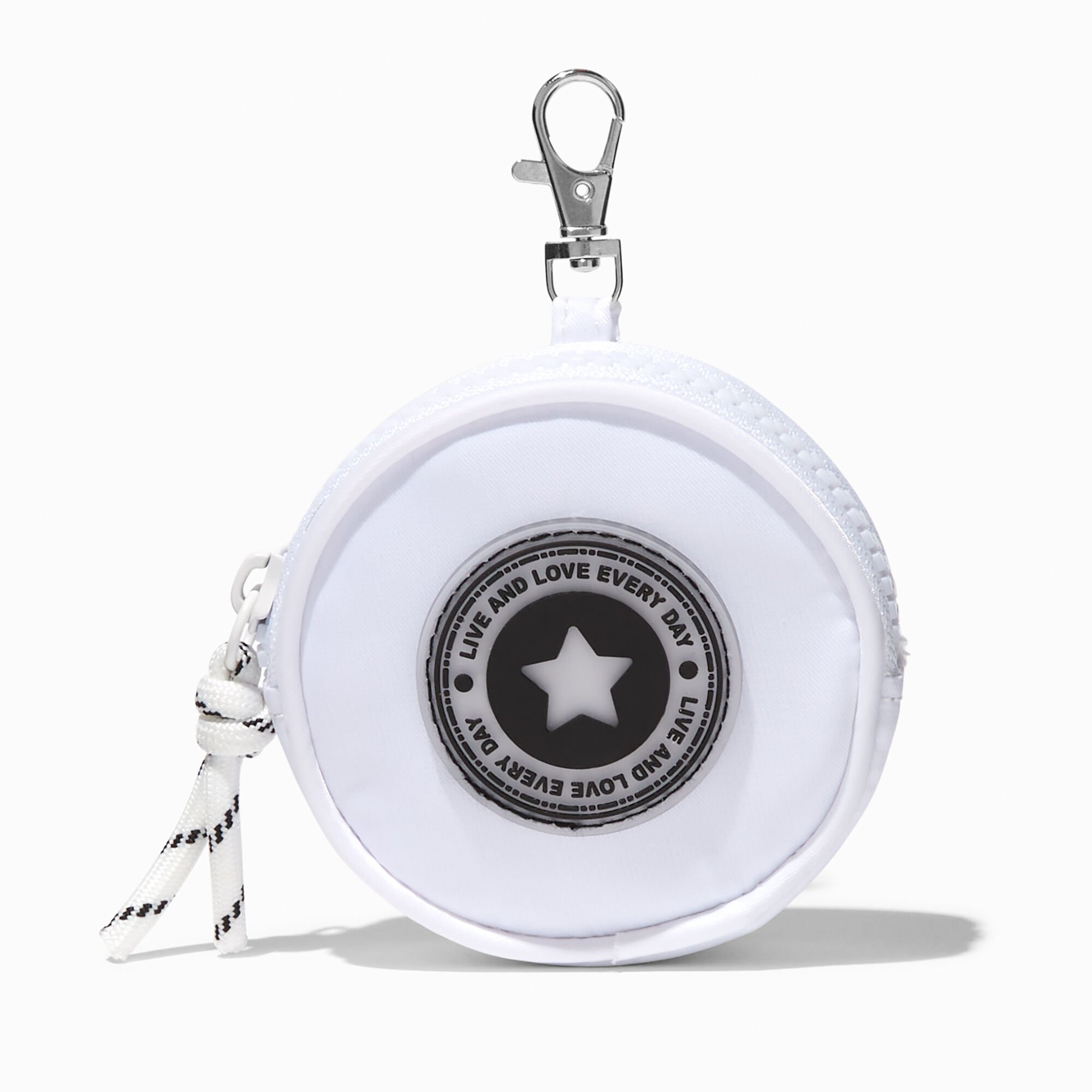 View Claires Cord Star Pouch Keyring White information