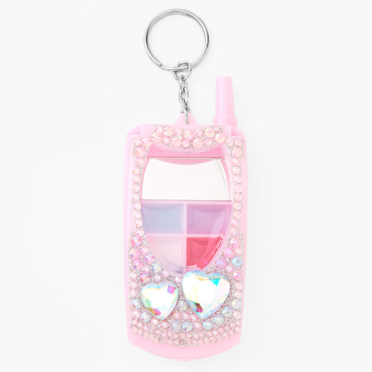 Pink Heart Flip Phone Bling Lip Gloss Set,