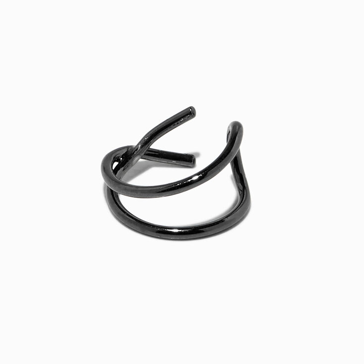 Black Criss Cross Faux Lip Ring,