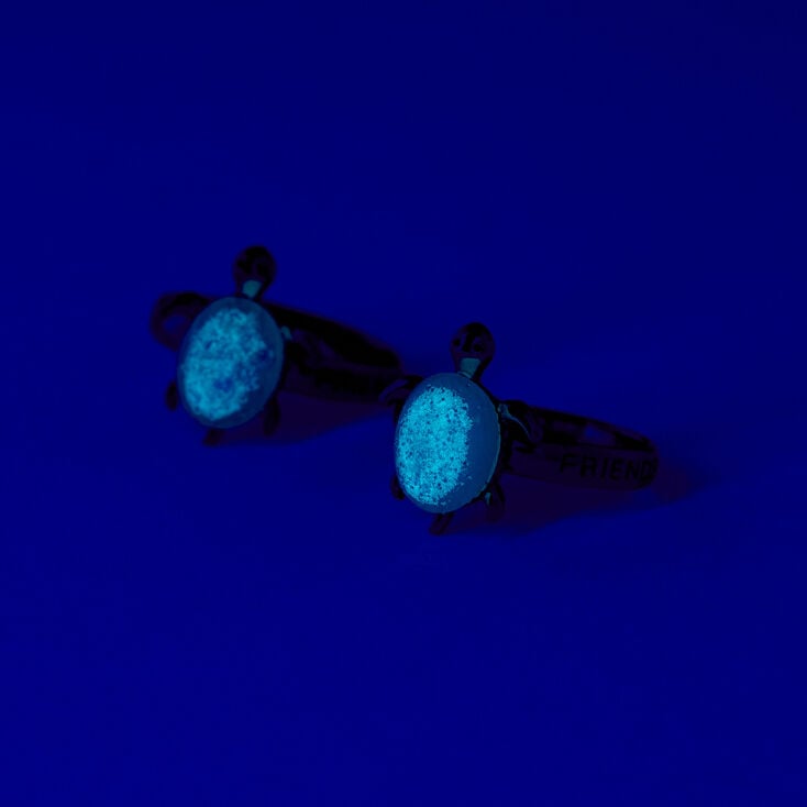 Best Friends Glow in the Dark Faux Opal Turtle Rings - 2 Pack,