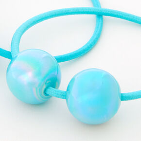 Blue Pearlized Beaded Hair Ties - 2 Pack,
