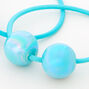 Blue Pearlized Beaded Hair Ties - 2 Pack,