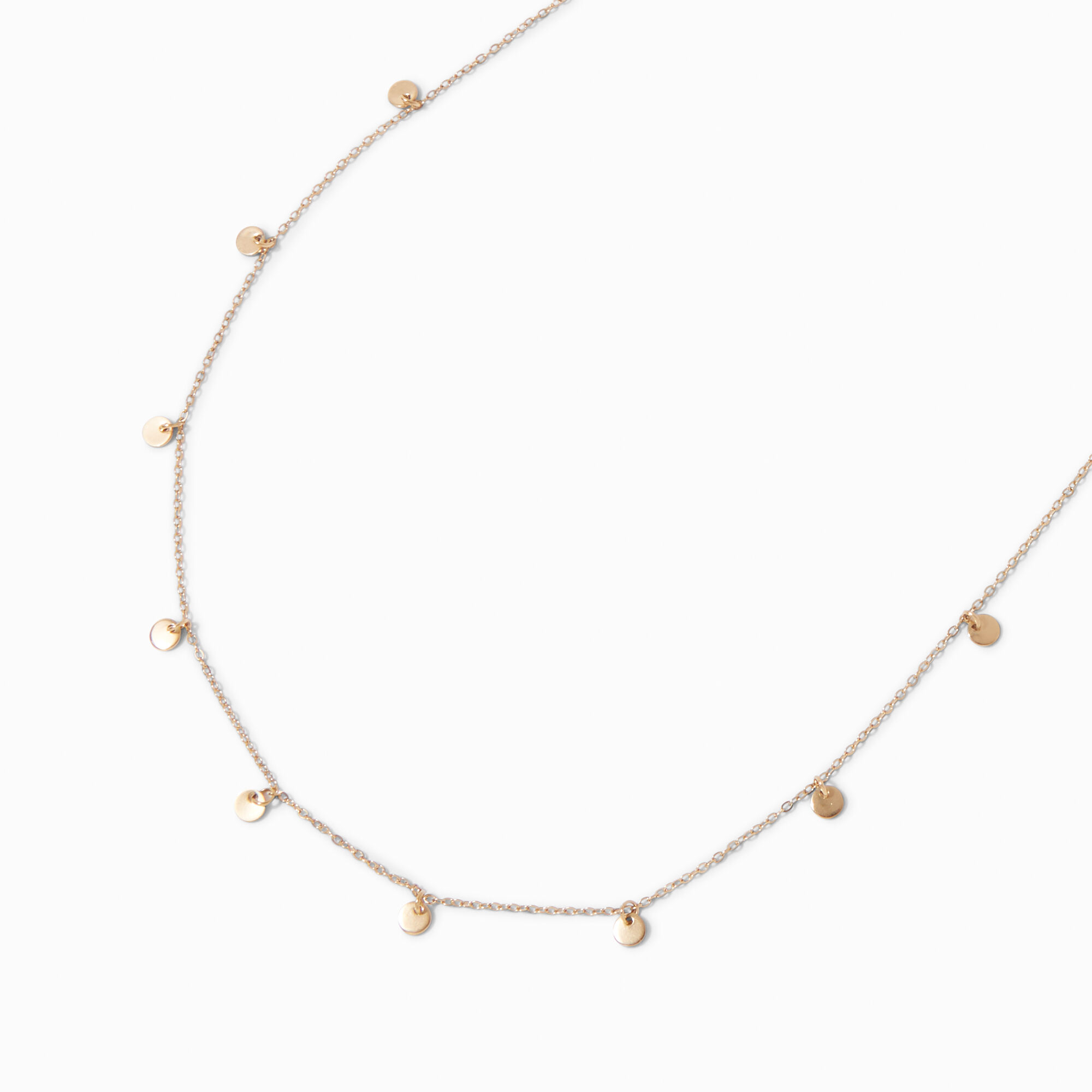View Claires Tone Stainless Steel Disc Chain Necklace Gold information