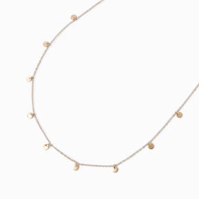 Gold-tone Stainless Steel Disc Chain Necklace,