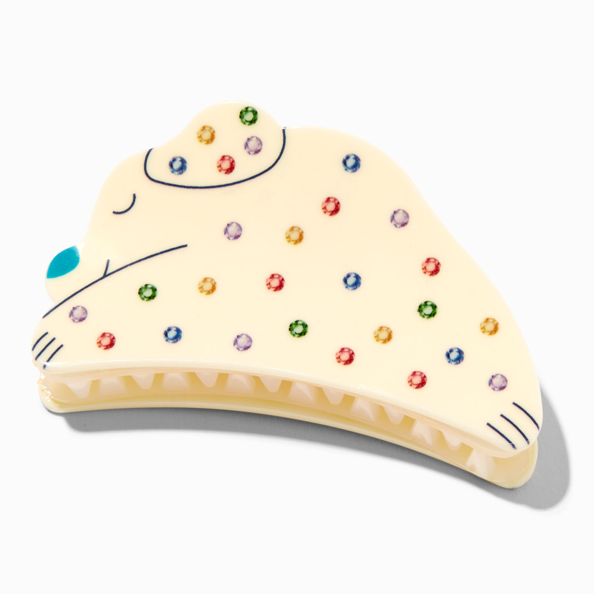 Rainbow Gemstone Dog Shaped Hair Claw,