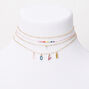 Gold Rainbow Love Choker Necklaces - 4 Pack,