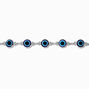 Silver-tone Evil Eye Chain Bracelet,