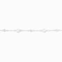 Silver-tone Cubic Zirconia &amp; Pearl Chain Bracelet,