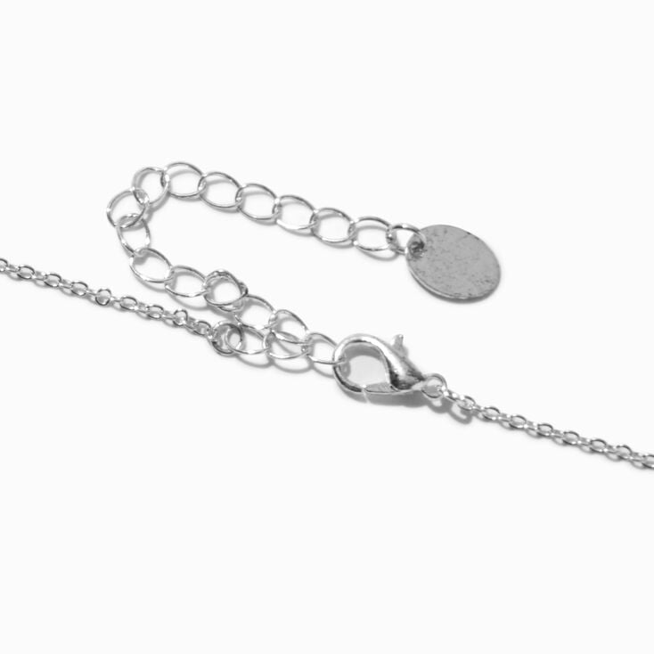 Silver-tone Antiqued Painted Heart Pendant Necklace,