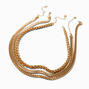 Gold-tone Thick Geometric Chain Necklaces - 3 Pack ,