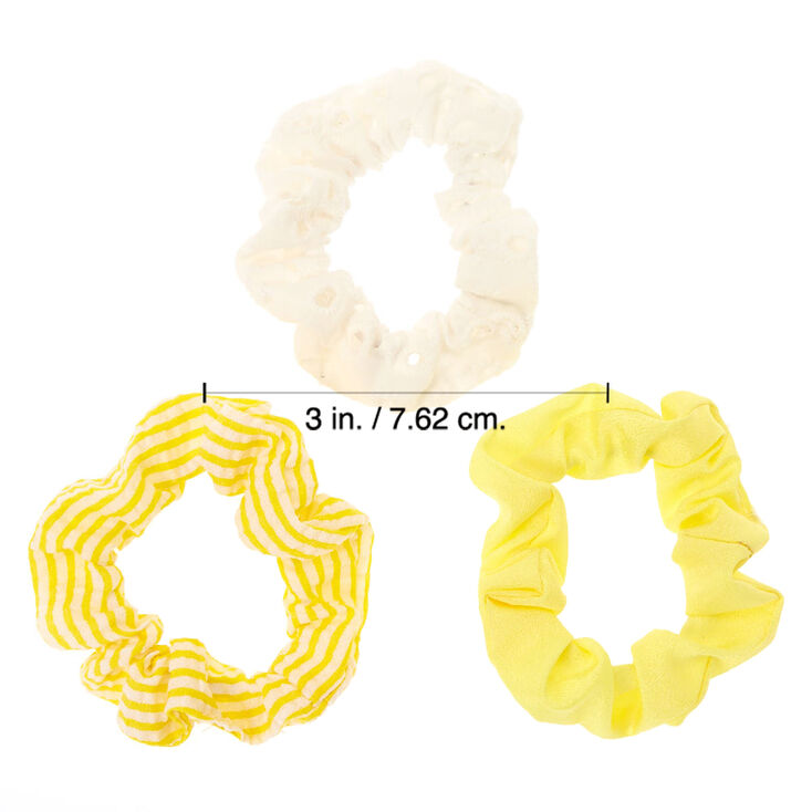 Claire&#39;s Club Small Striped Hair Scrunchies - Yellow, 3 Pack,