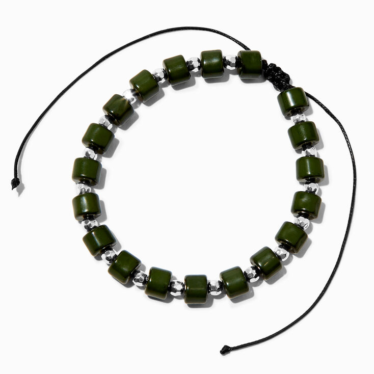 Bold Green Chunky Beaded Bracelet,