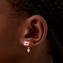 Pink Axolotyl Front &amp; Back Earrings,