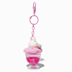 Strawberry Bunny Drink Water-Filled Keyring,