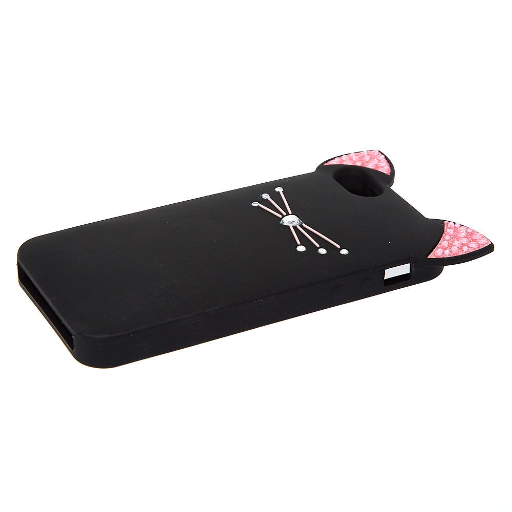 Silicone Black Cat Phone Case - Fits iPhone 5/5S,